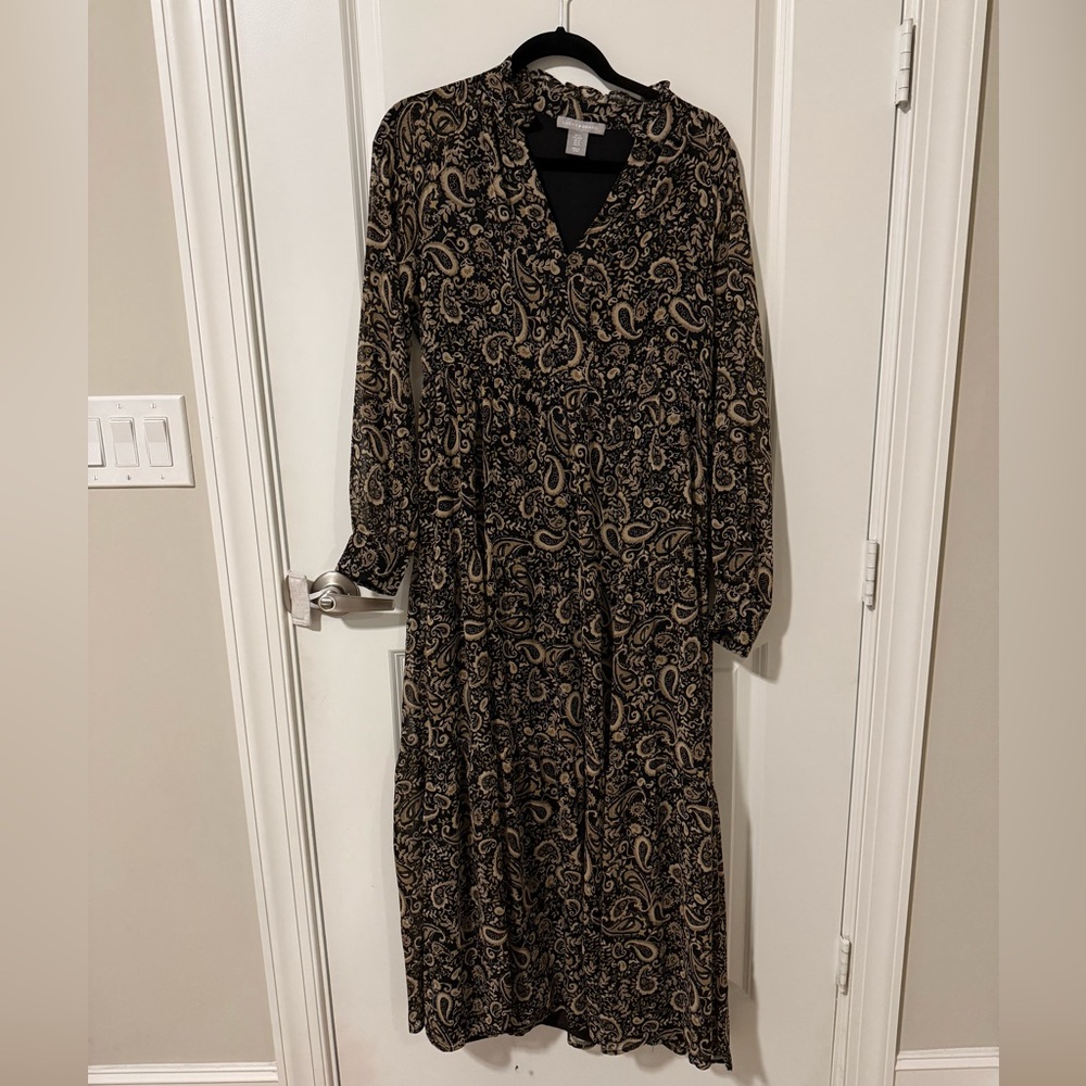 Lucky Brand Black and Tan Paisley dress